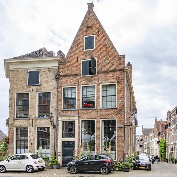 Prachtige Oude Gebouwen Historische Deventer Bergschild Nederland — Stockfoto