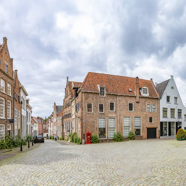 Panorama Beaux Bâtiments Anciens Dans Deventer Historique Bergkerkplein Pays Bas — Photo