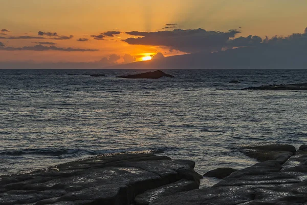 Побережья Калета Коста Адехе Тенерифе Испания Можете Увидеть Солнце Исчезает — стоковое фото
