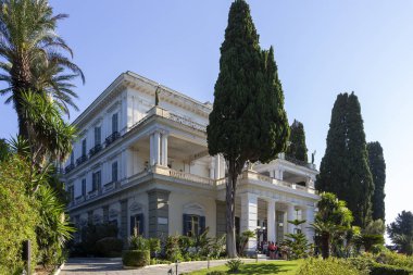 The Palace of Empress Sissi in Gastouri on Corfu, Greece clipart