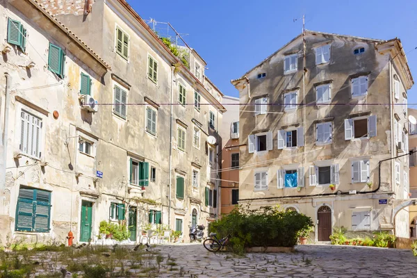 Une Petite Place Dans Centre Ville Corfou Corfou Grèce — Photo