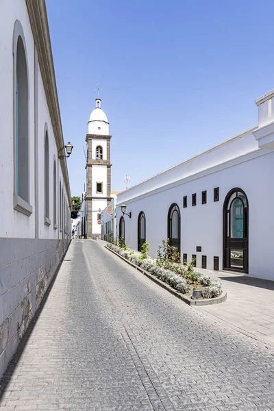 Slutet Denna Gata Kan Kyrkan Parroquia San Gines Arrecife Lanzarote — Stockfoto