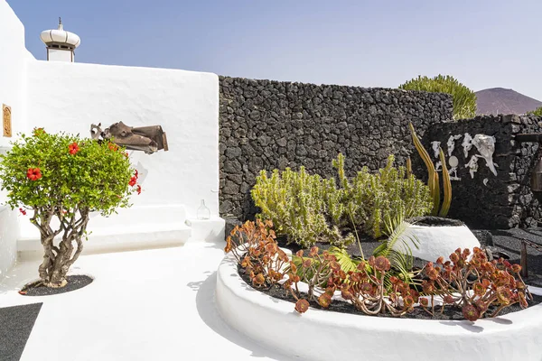 Het Museum Van Cesar Manrique Lanzarote Met Witte Zwarte Details — Stockfoto
