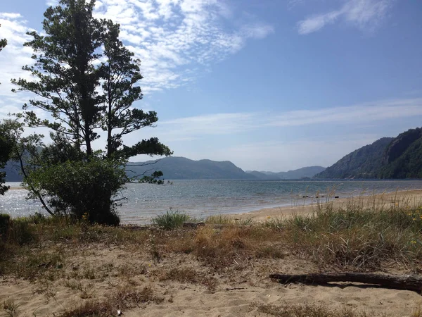 Blick Auf Den Fjord Von Einem Strand Norwegen — Stockfoto