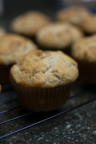 Muffin Nuez Plátano Cerca —  Fotos de Stock