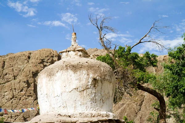 Верхняя Часть Древней Ступы Чортен Буддийском Монастыре Алчи Ладакхе Тибетском — стоковое фото