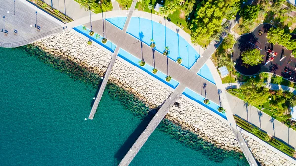 Aerial View Molos Promenade Park Coast Limassol City Centre Cyprus — Stock Photo, Image