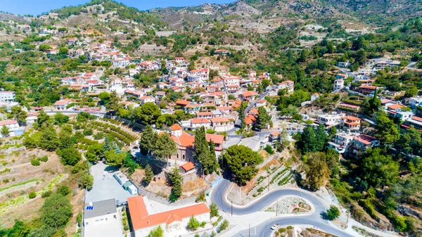 Vista Aérea Del Poblado Agros Montaña Troodos Distrito Limassol Chipre — Foto de Stock