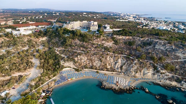 Luftaufnahme Vom Strand Konnos Cavo Greco Protaras Paralimni Famagusta Zypern — Stockfoto