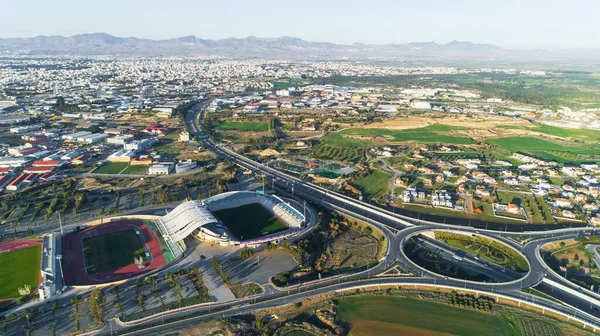 Aerial Bird Eye View Gsp Football Stadium Highway Latsia Nicosia — Stock Photo, Image