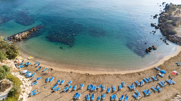 Вид Высоты Птичьего Полета Пляж Сирена Протарасе Паралимни Фамагуста Кипр — стоковое фото
