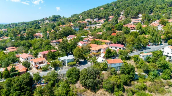 Widok Powietrza Wieś Pano Platres Ośrodek Zimowy Góry Troodos Limassol — Zdjęcie stockowe