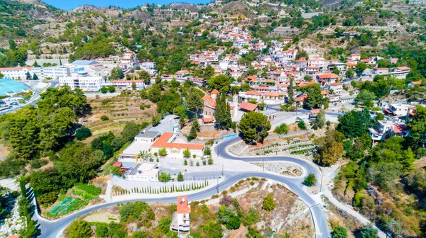 Vista Aérea Del Poblado Agros Montaña Troodos Distrito Limassol Chipre — Foto de Stock