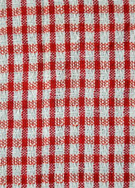 Kırmızı ve Beyaz Çizgili Kumaş Dokusu