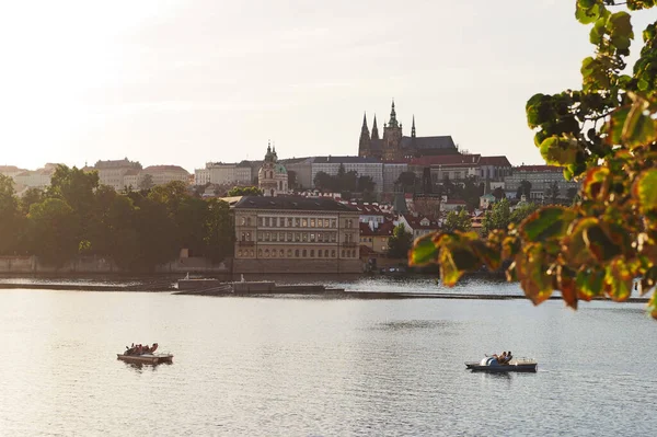 Blick Auf Die Prager Burg Und Die Moldau Prag Tschechische — Stockfoto