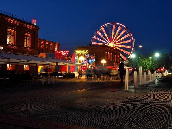 Avonds Molen Lodz Polen Wazig Mei 2018 Motie Van Devil — Stockfoto