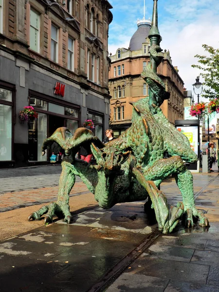 Dundee Dragon Dundee Scotland September 2019 Artistic Dragon Statue Square — Φωτογραφία Αρχείου