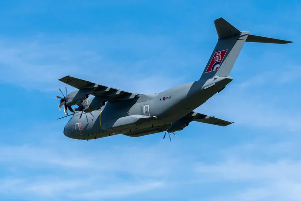 Telford Wielka Brytania Czerwca 2018 Airbus A400M Atlas Leci Głową — Zdjęcie stockowe