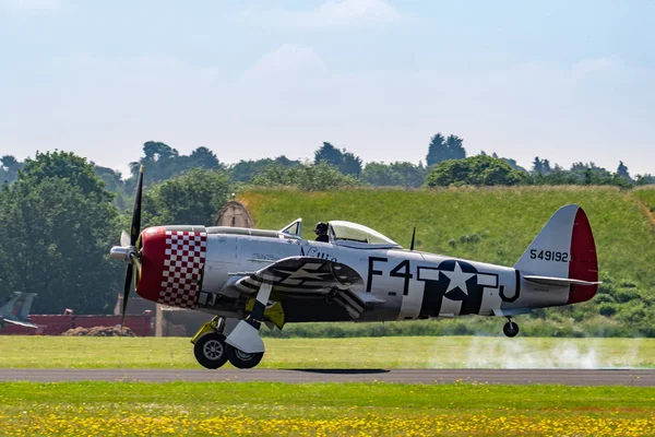 Telford June 2018 Photograph Documenting 47D Thunderbolt Vintage Ww2 Fighter Royalty Free Stock Images