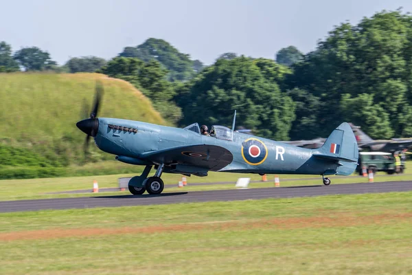 Місті Telford Великобританія Червня 2018 Фотографія Документування Supermarine Spitfire Знімаючи — стокове фото