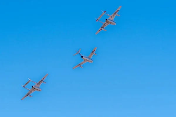 Southport Luglio 2018 Una Fotografia Che Documenta Due Havilland Vampire — Foto Stock