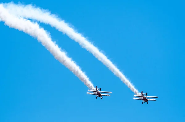 Southport Luglio 2018 Due Aerosuperbatics Wing Walkers Fama Mondiale Del — Foto Stock