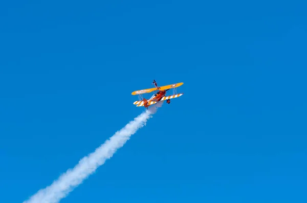 Southport July 2018 Two World Famous Aerosuperbatics Wing Walkers Flying — Stock Photo, Image