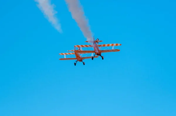 Southport Luglio 2018 Due Aerosuperbatics Wing Walkers Fama Mondiale Del — Foto Stock