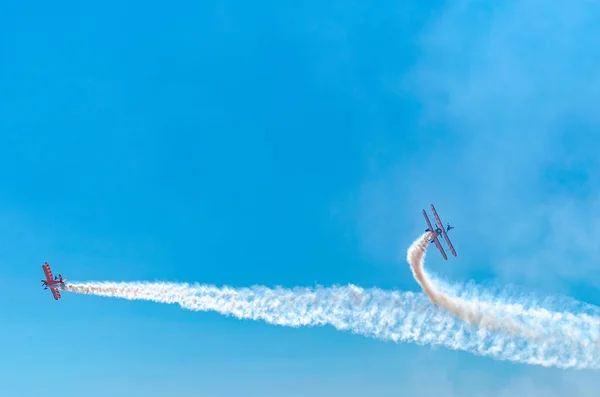 Велика Великобританія Липня 2018 Роки Два Світ Знаменитого Aerosuperbatics Крило — стокове фото