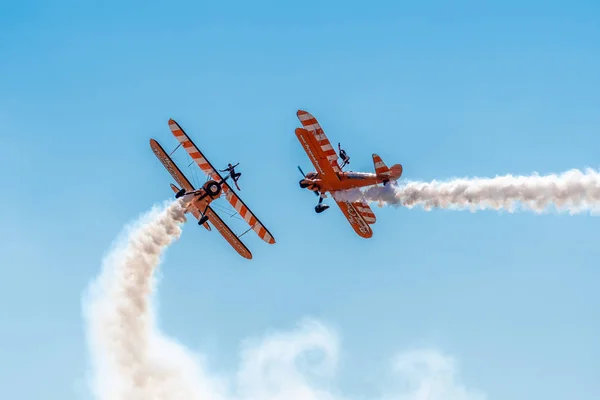 Southport Ιουλίου 2018 Δύο Παγκόσμια Διάσημο Περιπατητές Aerosuperbatics Πτέρυγα Από — Φωτογραφία Αρχείου