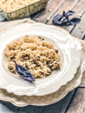 Glutensiz vejetaryen risotto mantar