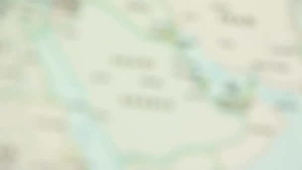 Dünya Siyasi Haritası Üzerinde Suudi Arabistan Video Gösterme Gizleme Harita — Stok video