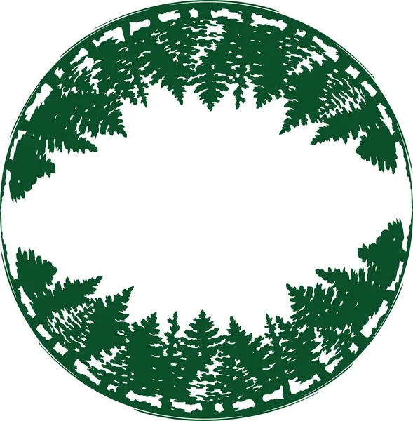 Silhuetter Träd Inuti Cirkel Miljövänlig Stil — Stockfoto