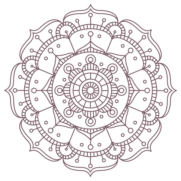 Kreisförmige Komplizierte Mandala Design Für Die Färbung — Stockvektor