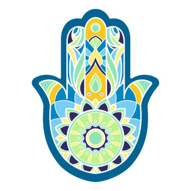 İzole çok renkli hamza el Beyaz arka plan üzerinde