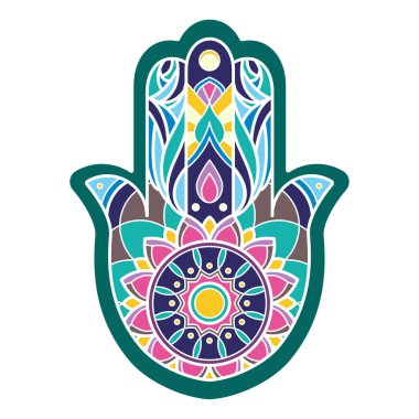 İzole çok renkli hamza el Beyaz arka plan üzerinde