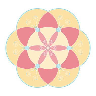 Renkli mandala boyama sayfaları ve Kitaplar için ve herhangi bir biçimde bir dekorasyon olarak yararlı basit tasarımı