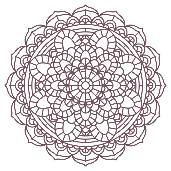 Linienkunst Des Runden Komplizierten Mandalas Zum Ausmalen Von Seiten Und — Stockvektor