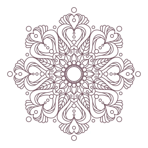Arte Línea Mandala Intrincado Circular Diseñado Para Colorear Páginas Libros — Vector de stock