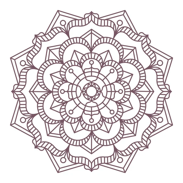 Linienkunst Des Runden Komplizierten Mandalas Zum Ausmalen Von Seiten Und — Stockvektor