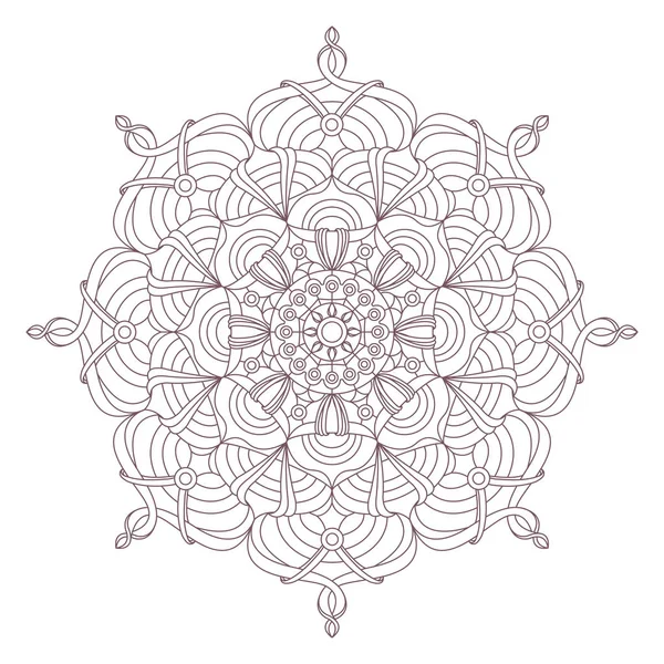 Arte Línea Mandala Intrincado Circular Diseñado Para Colorear Páginas Libros — Vector de stock