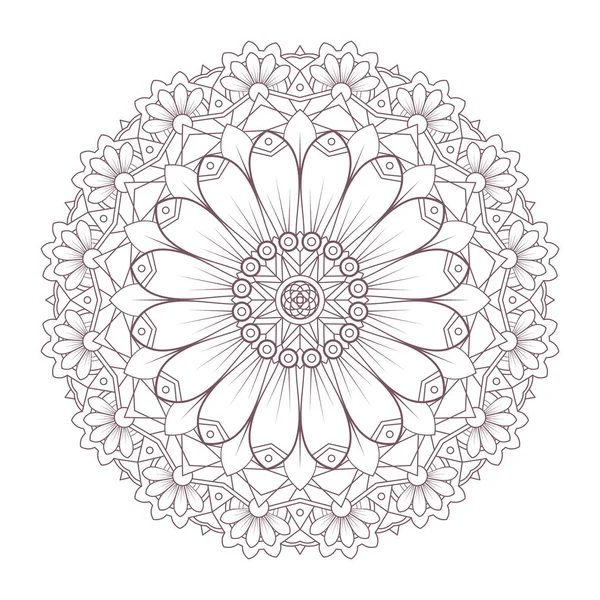 Arte Línea Mandala Intrincado Circular Diseñado Para Colorear Páginas Libros — Vector de stock