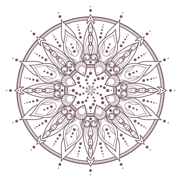 Linea Arte Mandala Intricato Circolare Progettato Pagine Colorare Libri — Vettoriale Stock