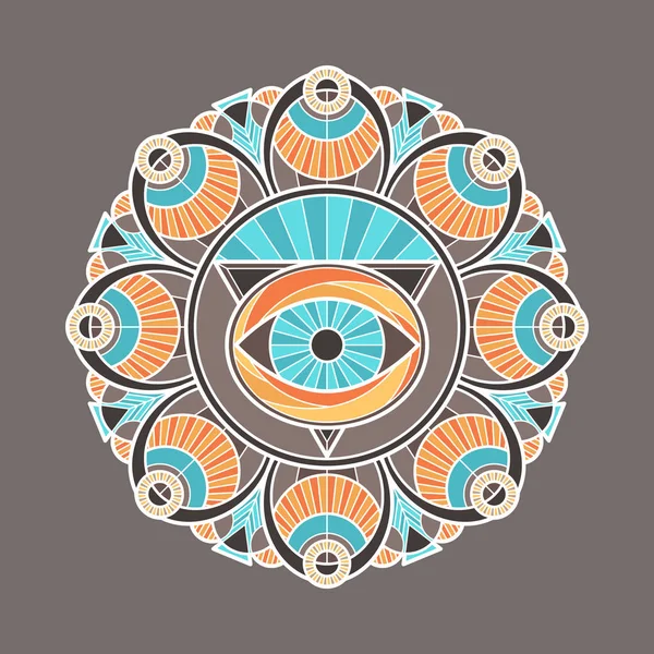 Mandala Colorato Stampa Uso Web — Vettoriale Stock