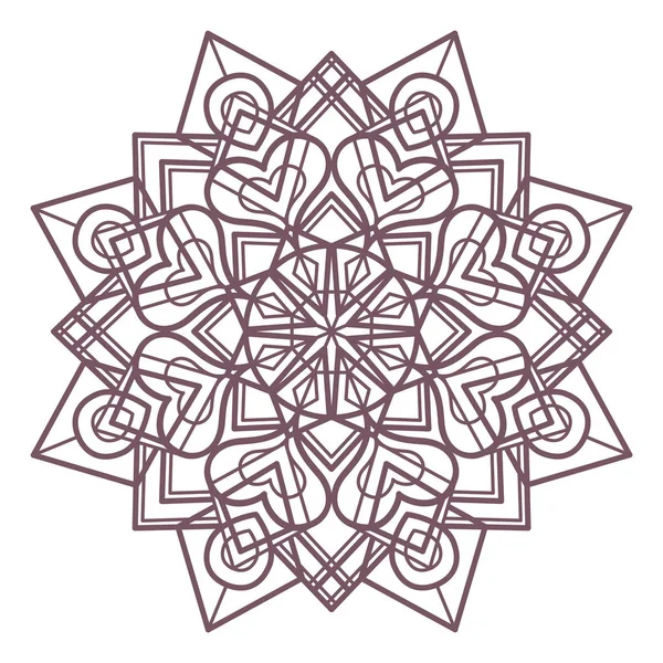 Linienkunst Des Runden Komplizierten Mandalas Zum Ausmalen Von Seiten Und — Stockvektor