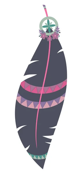 Ilustración Vectorial Plumas Boho Multicolores Aisladas Sobre Fondo Blanco — Vector de stock