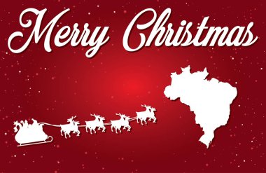 Brezilya ülke açılış Noel Baba ile bir neşeli Noel illüstrasyon