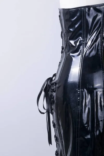 Mannequin Tailleur Habillé Une Robe Corset Pvc Noir — Photo