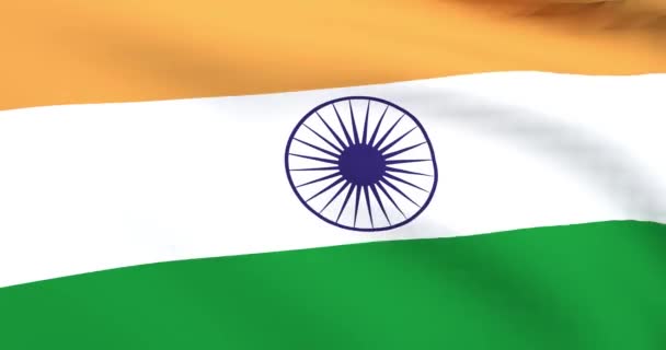 Integetett Zászló Animáció Zökkenőmentes India — Stock videók