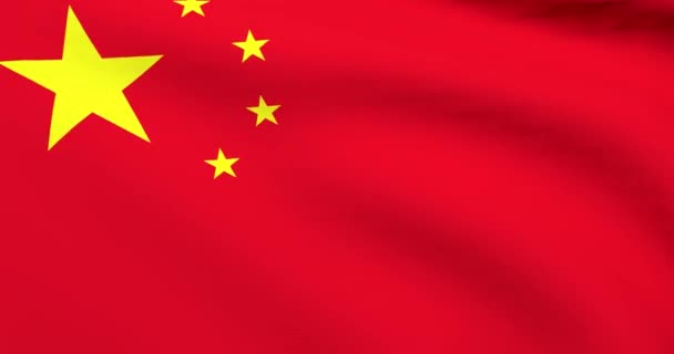 中国的无缝挥舞旗帜动画 — 图库视频影像